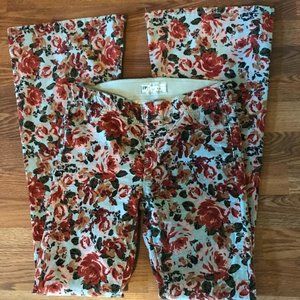 Free People floral penny pull on corduroy flare jeans 26